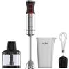 Solac - Frullatore a immersione Pro Chef 1201 + 1200W | 21 velocità regolabili + Turbo | 4 lame in acciaio inox | Trita ghiaccio | Anti-spruzzo | Accessori inclusi: bicchiere dosatore | Nero/Metallo