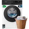 Cecotec Lavatrice 6 kg a Carica Frontale Bolero DressCode 6150 Inverter A HairCatch Kit. 1650 W, 1000 giri/min, 12 programmi, Motore Inverter Plus, Steam Max, Drum Clean, Avvio Ritardato