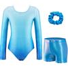 Arshiner Body da Ginnastica per Ragazze in Tre Pezzi 3-10 Anni Manica Lunga Tuta da Ginnastica per Bambine con Pantaloni Fascia per Capelli Tuta Acrobatica Body da Danza