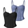 Dealmore Corsetto Top Per Le Donne Che Uscono Pizzo Mesh Data Notte Autunno Abiti Moda Vestiti Crop Carino Partito Strap Tank