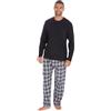Style It Up Pigiama da uomo a maniche lunghe, termico, accogliente, caldo, invernale, per notti fredde e soggiorni in ospedale, idea regalo, in tessuto spazzolato