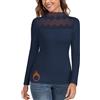 WOWENY Maglia termica da donna, colletto alto, in pile, elegante, calda, a collo alto, per inverno, autunno