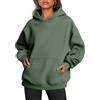 Yunmlep Felpa con cappuccio da donna, oversize, casual, a maniche lunghe, in cotone, per autunno e inverno, con tasca