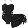 Happy Cherry Costume da Bagno 2 Pezzi Adolescente Ragazza Tuta con Copricostume Sarongs Set da Spiaggia Piscina