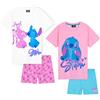 Disney Stitch Pigiama Corto Bambina, Pack da 1 o 2 Pigiami Estivi Ragazza Confortevole, Set con T-Shirt e Shorts, Idea Regalo
