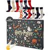 soxo Wizarding World Harry Potter Calendario Dell'avvento - Calze Cotone 35-45 | motivi divertenti e simpatici, advent calendar originale, atmosfera calda natale, regalo pronto da offrire per uomo