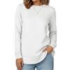 Cuptacc Maglione Donna Manica Lunga Girocollo Autunno Moda Top | Abbigliamento femminile,trama compatta,fibra flessibile,stile lineare,outfit quotidiano