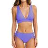 CUPSHE, Bikini da donna, costume da bagno a due pezzi, scollo a V, top a triangolo con spalline larghe, incrocio sul retro, con lacci, vita media