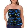 Ocean Blues Tankini da donna senza spalline, con controllo della pancia, solo top
