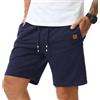 Suwangi Pantaloncini Uomo Casual Shorts Joggers Estivi con Tasche Zip | Vita Elastica,Corsa,Running,Palestra