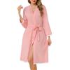 Sopesil Accappatoio Donna Leggero con Maniche 3/4 e Tasche Kimono con Scollo a V Lunghezza Sotto il Ginocchio Ideale per Spa Sauna e Casa Taglie S-XXL
