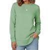 Cuptacc Maglione Donna Manica Lunga Girocollo Autunno Moda Top | Abbigliamento femminile,trama compatta,fibra flessibile,stile lineare,outfit quotidiano