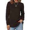 Cuptacc Maglione Donna Manica Lunga Girocollo Autunno Moda Top | Abbigliamento femminile,trama compatta,fibra flessibile,stile lineare,outfit quotidiano