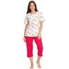 Leedya Pigiama Donna Primaverile Estivo in Cotone 100% - Canotta Senza Maniche e Pantalone Pinocchietto 3/4, Fresco e Traspirante, Comfort Fit, Made in Italy