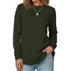Cuptacc Maglione Donna Manica Lunga Girocollo Autunno Moda Top | Abbigliamento femminile,trama compatta,fibra flessibile,stile lineare,outfit quotidiano