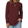 Cuptacc Maglione Donna Manica Lunga Girocollo Autunno Moda Top | Abbigliamento femminile,trama compatta,fibra flessibile,stile lineare,outfit quotidiano