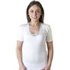 New Day intimo eccezionale Set da 3 Maglie Donna Manica Corta Cotone Caldo, Maglietta Intima Termica | Con rifinitura in pizzo macramé o bordo in raso bianca o nera, Intimo termico femminile, T-Shirt maniche corte invernale