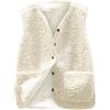 Joligiao Gilet Donna Pile Smanicato Gilet Elegante Invernale con Tasca a Tinta Unita Senza Maniche Casual Termico con Pulsante Giaccacon per Invernale Autunno