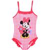 Disney Minnie Mouse - Costume da bagno intero per bambini, con volant, a quadri, rosso o viola