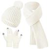 SERTAS Set di guanti invernali da donna, invernali, caldi, per touchscreen, con guanti e sciarpe, con guanti, cappello, sciarpa, guanti e sciarpe, set da donna