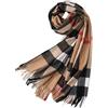 LumiSyne Invernale Sciarpa Scozzese In Lana Con Nappa Per Donna Uomo Scialle a Quadri Classico Tartan Texture In Cashmere Stole Grand Pashmina Morbido e Ispessito