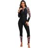 Odizli Costume da bagno da donna con coppe a maniche lunghe, chiusura lampo, lungo, in neoprene, da surf