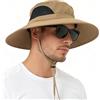 EINSKEY Cappello da Pesca Largo, Cappello Impermeabile Sole Uomo Donna | Protezione UV UPF 50+, sottogola e fascia antisudore, regolabile, pieghevole resistente per pesca, trekking,giardino,spiaggia