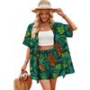 SERTAS Hawaii Camicia da donna Hawaii Shirts Shorts Soft Cool Tropic Print Estate outfits da donna
