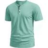 TACVASEN Camicia Henley Magliette Uomo Manica Corta Tshirt Uomo Cotone | Basic, Estive, Tshirt Casual, Magliette da Lavoro, Old Money Style, Maglia Bottoni