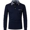 STTLZMC Uomo Cotone Polo Manica Lunga Tennis Golf Casual Maglietta Camicia