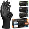 Arnowa GmbH Guanti PROGRIP in nitrile nero, antistrappo con struttura a diamante, taglia M | scatola (50 pezzi)