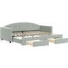 vidaXL Letto da giorno allungabile con cassetti grigio chiaro 80x200 cm in velluto