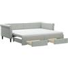 vidaXL Letto da giorno allungabile con cassetti grigio chiaro 90x200 cm in velluto