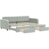 vidaXL Letto da giorno allungabile con cassetti grigio chiaro 80x200 cm in velluto