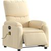 vidaXL Sedia da massaggio elettrica in tessuto crema 99 x 75 x 99 cm
