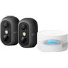 eufy eufyCam C35 (confezione da 2), telecamera di sorveglianza wireless per interni ed esterni, colore: nero