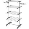 HOMCOM Stendibiancheria pieghevole con ali laterali per uso interno ed esterno 142 x 55 x 172 cm 4 livelli grigio