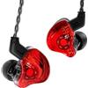 Yinyoo, Auricolari in-ear CCZ Melody, ibridi, 1BA, 1DD, HiFi, bassi profondi, auricolari leggeri IEM, con cavo 4N OFC per musicisti/bassisti (colore rosso, senza micro USB-C)