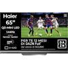 Haier Smart TV 75 QD-Mini LED 4K UHD, Google TV, Gaming 144Hz, HDR10 | Dolby Vision, Dolby Atmos, Bluetooth 5.1, HDMI 2.1 x 4, DBX TV, Processore Quad Core, 12 Mesi DAZN Inclusi, H75M95EUX
