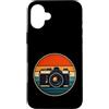 Photography Lover Style Designs Custodia per iPhone 16 Plus Fotografia al tramonto con macchina fotografica d'epoca