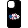 Korean American Heart Co Custodia per iPhone 13 Pro Max USA Corea del Sud Cuore Amicizia coreana americana