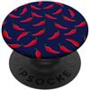 BECCA Spicy Pattern Collection Arte piccante per amanti del cibo con motivo peperoncino rosso PopSockets PopGrip Adesivo