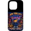 Bahaa's Tee Custodia per iPhone 15 Pro Vintage Pixel Art NYC Streetwear Bear Y2K Graphic