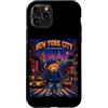 Bahaa's Tee Custodia per iPhone 11 Pro Vintage Pixel Art NYC Streetwear Bear Y2K Graphic