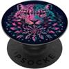 Wildlife Mountaineering Designs Spilla geometrica con viso di leopardo delle nevi PopSockets PopGrip Adesivo