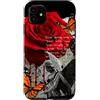 Red Melting Rose Tee Custodia per iPhone 11 Butterfly Wings Melting Red Rose Tee, Poetic Wings, Donna