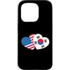Korean American Heart Co Custodia per iPhone 15 Pro USA Corea del Sud Cuore Amicizia coreana americana