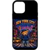 Bahaa's Tee Custodia per iPhone 12 mini Vintage Pixel Art NYC Streetwear Bear Y2K Graphic