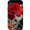 Red Melting Rose Tee Custodia per iPhone X/XS Butterfly Wings Melting Red Rose Tee, Poetic Wings, Donna
