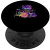 Cat Playing Drum Sunglasses Music Drumme Colorato gatto che gioca batteria occhiali da sole musica batterista batterista PopSockets PopGrip Adesivo